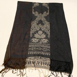 100% Cashmere Scarf from Jerusalem Floral/Paisley Intarsia Design